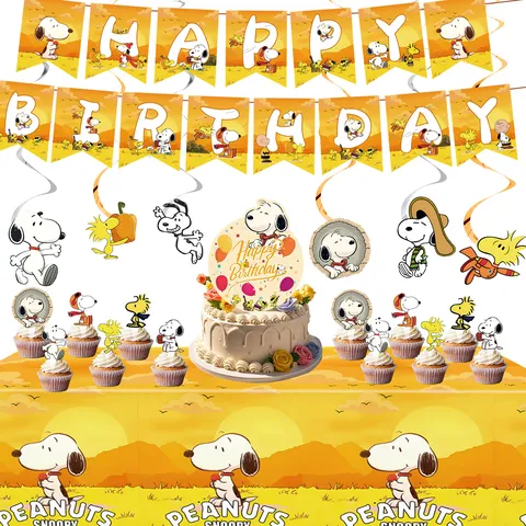 Cartoon Theme Birthday Party Decoration Tableware Banner Paper Plates Cups Napkins Tablecloth Cake Topper Set For Kids Party Supplies