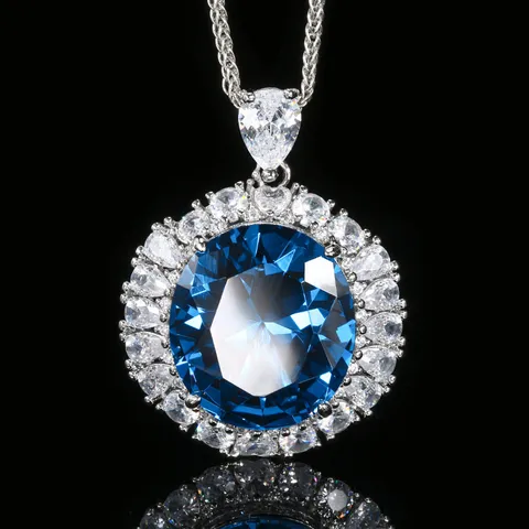 Juego de Joyas de Strass de Cobre Chapado en Oro Geométrico Colgante Ovalado Rojo Azul Collar Anillo Abierto para Mujer Banquete