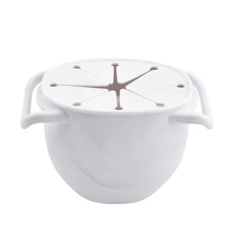 Silicone Foldable Snack Cup Portable Baby Snack Container with Handle Food Grade Silicone Leakproof Baby Feeding Bowl