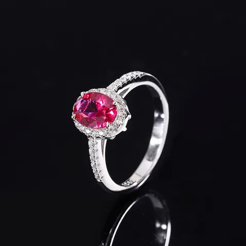 Bague Ovale en Imitation de Pierre Précieuse Minimaliste Argent Sterling 925 Plaqué Or Anneaux de Strass pour Femmes Accessoires de Bijoux