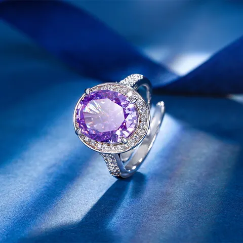 Elegante Vergulde Koperen Ovale Ijsbloem Gesneden Gesimuleerde Diamant Open Ring Voor Vrouwen Eenvoudige Luxe Strass Ingelegde Verstelbare Vingerring Sieraden