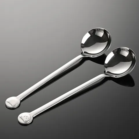 316 Stainless Steel Cute Bear And Koala Soup Spoon Creative Long Handle Round Bottom Dinner Spoon Polished Tableware For Kids And Home