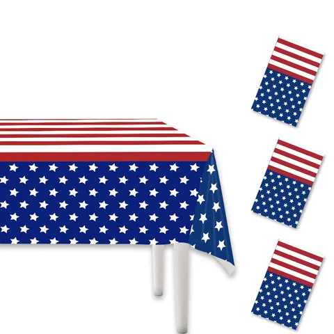 Unabhängigkeitstag Amerikanische Flagge Einweg Tischdecke Patriotische Thema Party PE Kunststoff Wasserdicht Sterne Streifen Rechteckigen Tischdecke Dekoration Zubehör