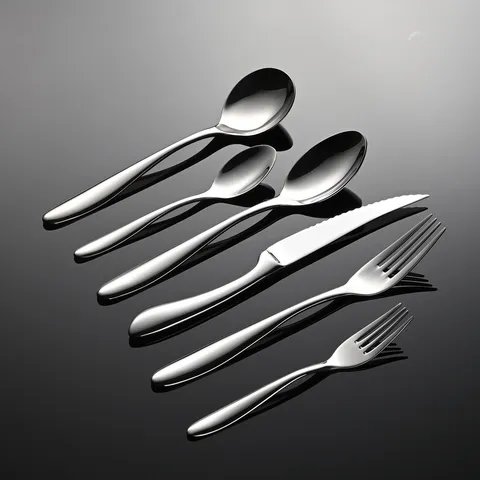 Stainless Steel Dinnerware Set Mirror Polished Steak Knife Dinner Fork Soup Spoon Tableware For Hotel Kitchen