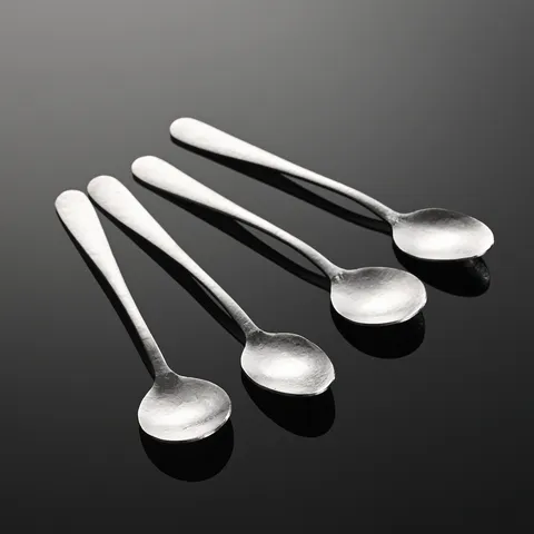 Pur Titane Mini Cuillère à Assaisonnement Petite Cuillère à Sel et Épices Cuillère à Café en Métal Cuillère à Thé Pointue Ronde Outil de Cuisine