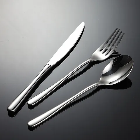 Stainless Steel Western Tableware Knife Fork Spoon Mirror Polished Modern Minimalist Dining Kitchen Cutlery Set