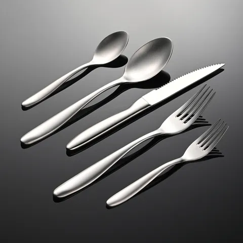 German Style Stainless Steel Western Tableware Matte Finish Dinner Knife Fork Spoon Cutlery Set