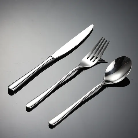 Stainless Steel Western Tableware Knife Fork Spoon Mirror Polished Modern Minimalist Dining Kitchen Cutlery Set