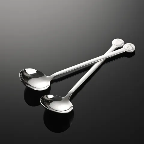 316 Stainless Steel Cute Bear And Koala Soup Spoon Creative Long Handle Round Bottom Dinner Spoon Polished Tableware For Kids And Home