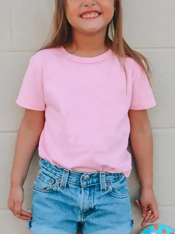 Kinderen Puur Katoen Korte Mouw T-Shirt Unisex Effen Kleur Ronde Hals Zomer Casual Basis Top Kinderkleding