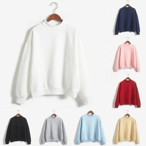Dames Col Effen Kleur Lange Mouw Sweatshirt Casual Basis Pullover Regular Fit Kleding