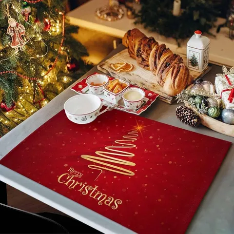 Linen Placemats Table Mat Heat Resistant Washable Placemat For Kitchen Dining Table Party Holiday Home Decor Tableware