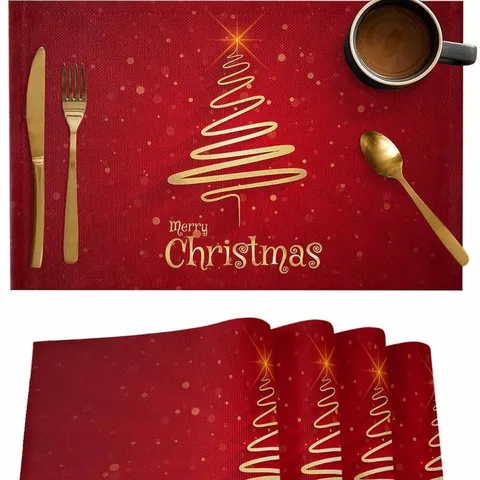 Linen Placemats Table Mat Heat Resistant Washable Placemat For Kitchen Dining Table Party Holiday Home Decor Tableware