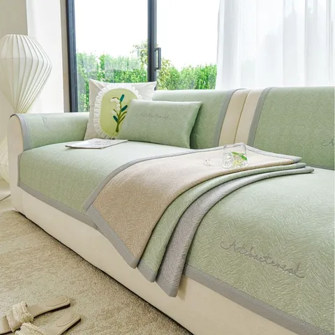 Zomer Ijszijde Bankhoes Zachte Mat Modern Luxe Geborduurd Bankhanddoek Hoes Voor Woonkamer Huismeubilair