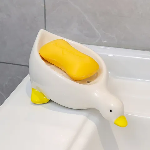 Jabonera de Cerámica Creativa Lindo Animal Concha Hoja Diseño Drenaje Soporte de Jabón para Baño Cocina Decoración del Hogar