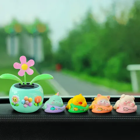 Adornos de Salpicadero de Coche de Animales de Resina de Dibujos Animados Lindo Accesorios de Decoración Interior de Coche