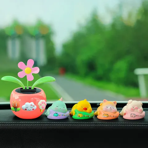 Adornos de Salpicadero de Coche de Animales de Resina de Dibujos Animados Lindo Accesorios de Decoración Interior de Coche