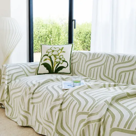 Cool Silk Sofa Cover Full Coverage Slipcover Summer Anti Slip Couch Protector Living Room Home Decor