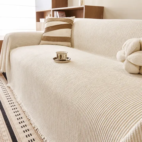 Solid Chenille Sofa Towel Modern Minimalist Full Cover Sofa Blanket Thickened Dustproof Furniture Protector for Living Room