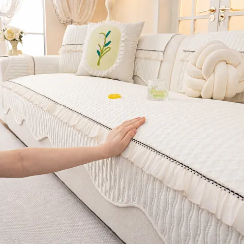 Minimalist Chenille Sofa Cushion Slipcover All Season Anti-Slip Sofa Cover Protector For Living Room Home Decor
