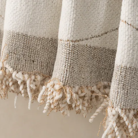 Ins Style Chenille Sofa Cover Geometric Plaid Anti Slip Couch Towel With Tassel Fringe Living Room Decor