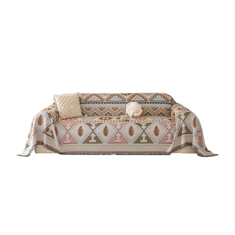 Retro Chenille Sofa Towel All-Inclusive Dustproof Furniture Protector Bohemian Geometric Pattern Sofa Cover Living Room Home Decor