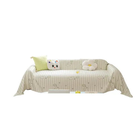 Cartoon Elephant Ice Silk Sofa Cover Summer Anti-Slip Protective Mat Cute Printed Cooling Sofa Towel Furniture Protector