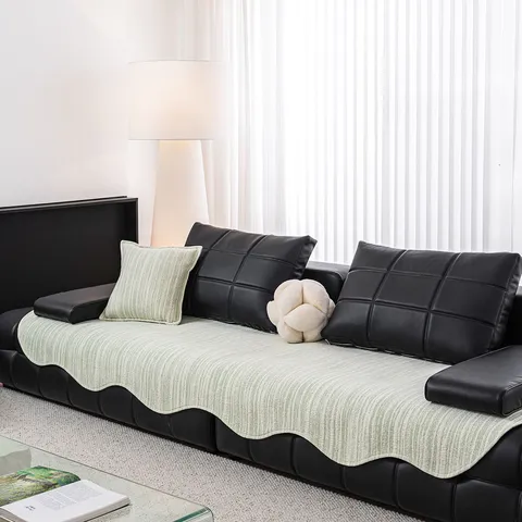 Summer Ice Silk Sofa Cushion Anti Slip Breathable Mat Minimalist Couch Cover Living Room Home Textile Decor