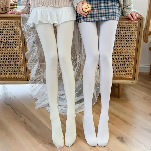 Women's Lolita Velvet Tights Solid Color High Elasticity Soft Cute Sweet Daily Base Pantyhose Stockings Clothing