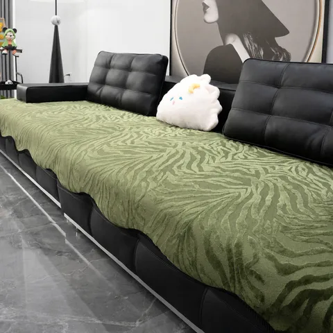 Modern Minimalist Chenille Sofa Cushion Cover Anti-Slip Sectional Sofa Mat For Living Room Home Decor Green Gray