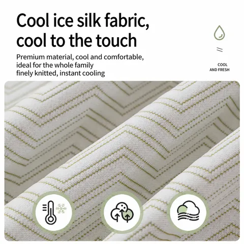 Cooling Ice Silk Sofa Cover Mid-Century Modern Geometric Wave Pattern Non-Slip Sofa Blanket Protector For Living Room