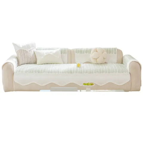 Summer Ice Silk Sofa Cushion Non-Slip Couch Cover Protector With Lace Bow For Living Room Home Decor