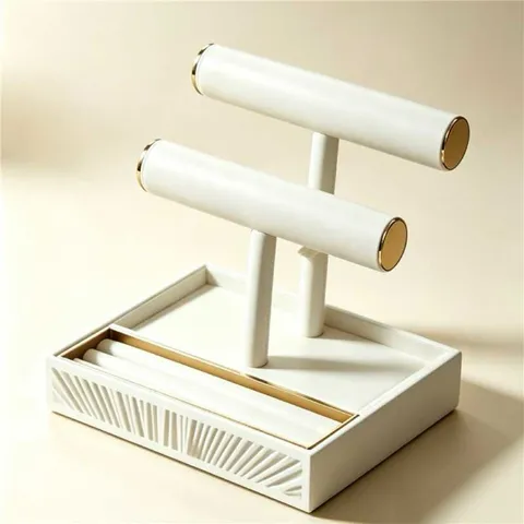 Ins Style PU Leather Pleated Desk Organizer Tray Jewelry Display Stand Rotating Makeup Storage Box Tissue Holder For Dressing Table Bedroom Home Decor