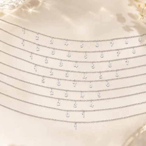 Collar con Colgante de Acero Inoxidable con Alfabeto y Números del Zodíaco para Mujer Joyería de Strass Personalizada Regalo