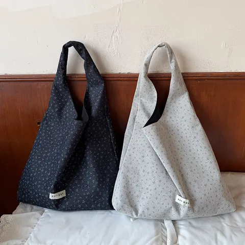 Women Casual Polyester Floral Print Shoulder Bag Korean Style Fashionable Versatile Tote Shopping Bag Vest Handbag
