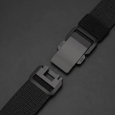 Men Tactical Belt Quick Release Alloy Buckle Elastic Nylon Canvas Webbing Work Outdoor Casual Waist Belt