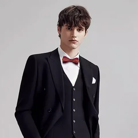 Farfallino Formale da Uomo Stile Britannico Strass Catena Metallica Matrimonio Sposo Accessori per Abito da Lavoro Poliestere