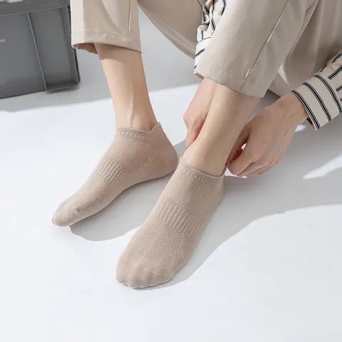 Calzini Corti in Cotone Traspirante a Maglia da Uomo Estate Casual Assorbente Invisible Calzini Antiodore Calzature Sportive