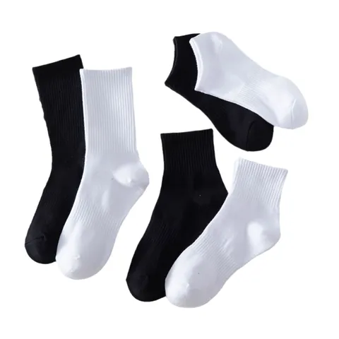 Calze Girocollo In Cotone Unisex Corto Medio Lungo Tubo Colore Solido Assorbente Traspirante Sportivo Casual Per Uomini Donne
