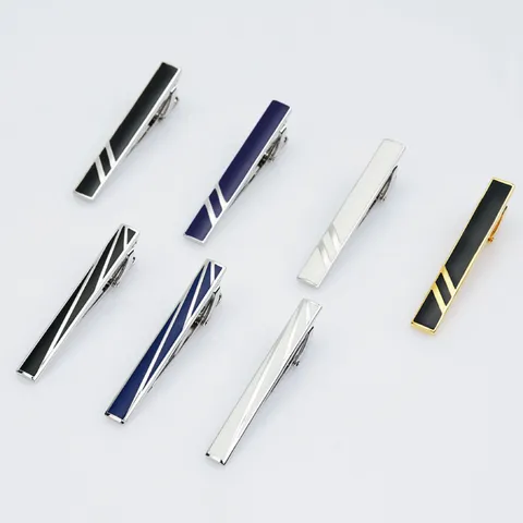 Pince à Cravate en Métal Formelle d'Affaires pour Hommes Épingle à Cravate Rayée Géométrique Accessoires de Costume de Gentleman Cadeau de Bijoux