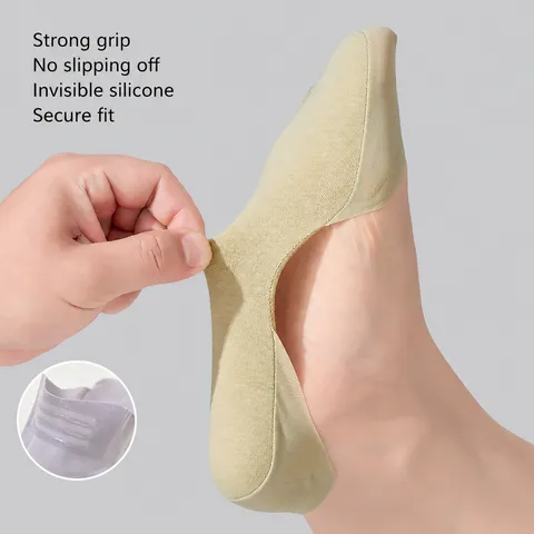 Calzini Fantasmini Invisibili in Seta di Ghiaccio da Donna Estate Sottili Antiscivolo in Cotone