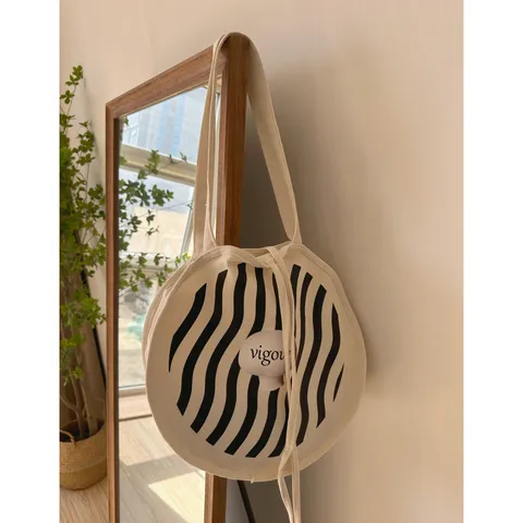 Damen Casual Canvas Tote Tasche Große Kapazität Runde Schultertasche Künstlerische Bedruckte Buchstabentasche Für Studenten Mädchen Täglich