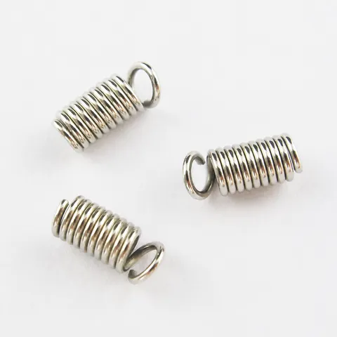 Metal Spring Cord End Caps Spiral Coil Clasps For DIY Jewelry Making Necklace Bracelet Finding