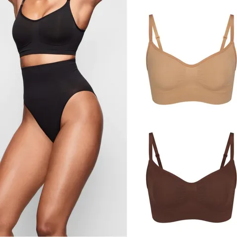 Damen Nahtlose Miederware Cami Bra Und Slip Set Gerippt Kabellos Crop Top Taille Hohe Slips Slim Fit Tägliche Unterwäsche