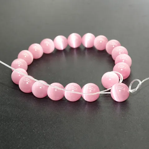 Colorful Cat Eye Stone Round Beads Crystal Loose Beads DIY Handmade Jewelry Making Accessories For Bracelets Necklaces