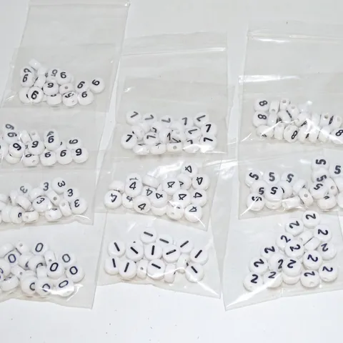 DIY Acrylic Number Beads Round Printed Digital Loose Beads For Bracelet Necklace Jewelry Making
