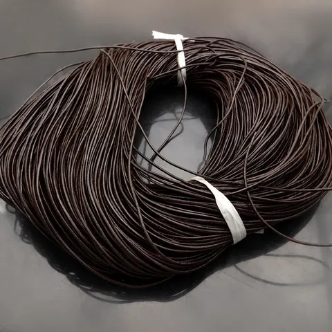 Genuine Leather Cord Round Leather String For Jewelry Making DIY Craft Bracelet Necklace Cording Material