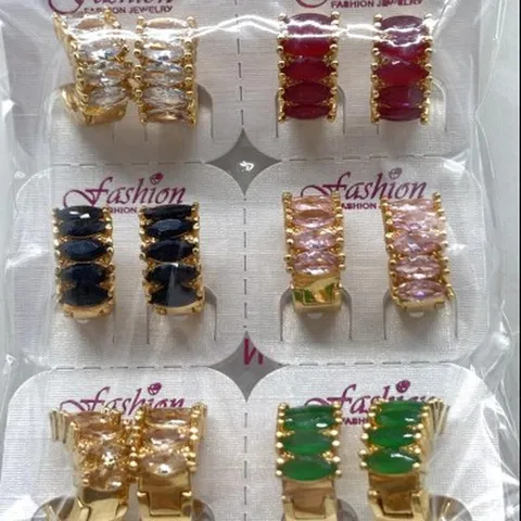 Mode Verguld Koper Meerkleurige Strass Creolen Gekleurde Zirconia Geometrische Bloem Vlinder Oorbellen Voor Vrouwen Sieraden