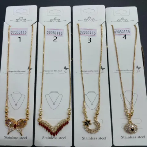 Women Fashion Copper Gold Plated Necklace Rhinestone Butterfly Heart Moon Sun Pendant Clavicle Chain Jewelry For Lady Party