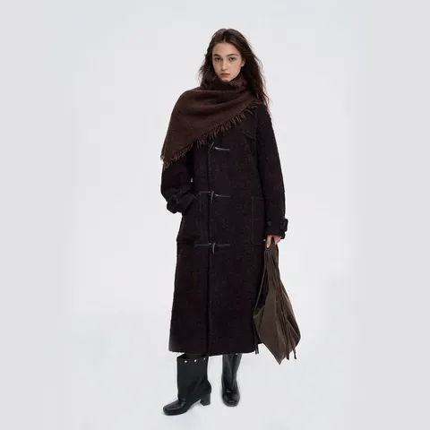 Scialle Triangolare in Misto Lana da Donna Sciarpa con Frange Grande Avvolgente Autunno Inverno Caldo Pashmina Tinta Unita per Donna